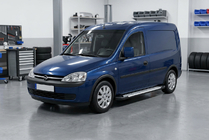 Opel Combo 2002-2012 рр. Бокові пороги Allmond Grey (2 шт., алюм.) фото 1