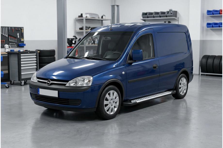 Opel Combo 2002-2012 рр. Бокові пороги Allmond Grey (2 шт., алюм.) Image