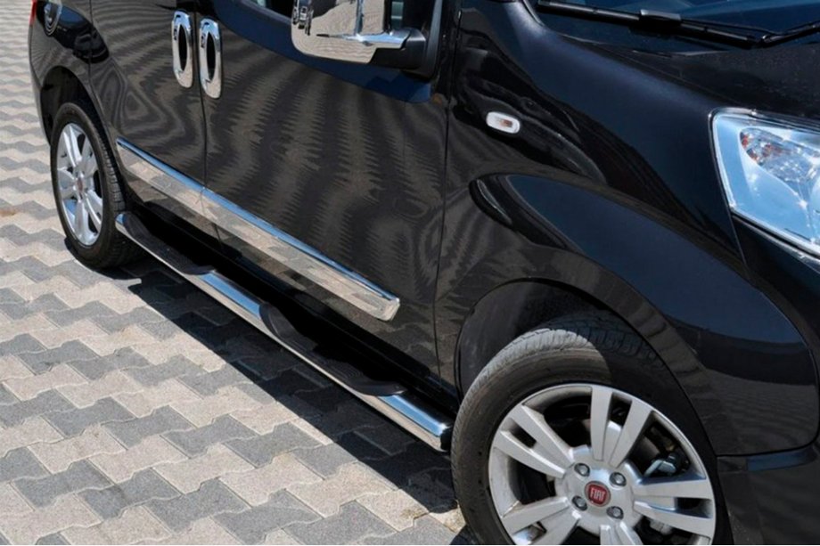 Peugeot Bipper 2008-2017 рр. Бічні труби (2 шт., нерж) Image