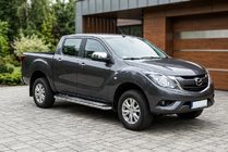 Mazda BT-50 2012- рр. Бокові пороги Maydos v2 (2 шт., алюміній ↗ нерж) фото 1