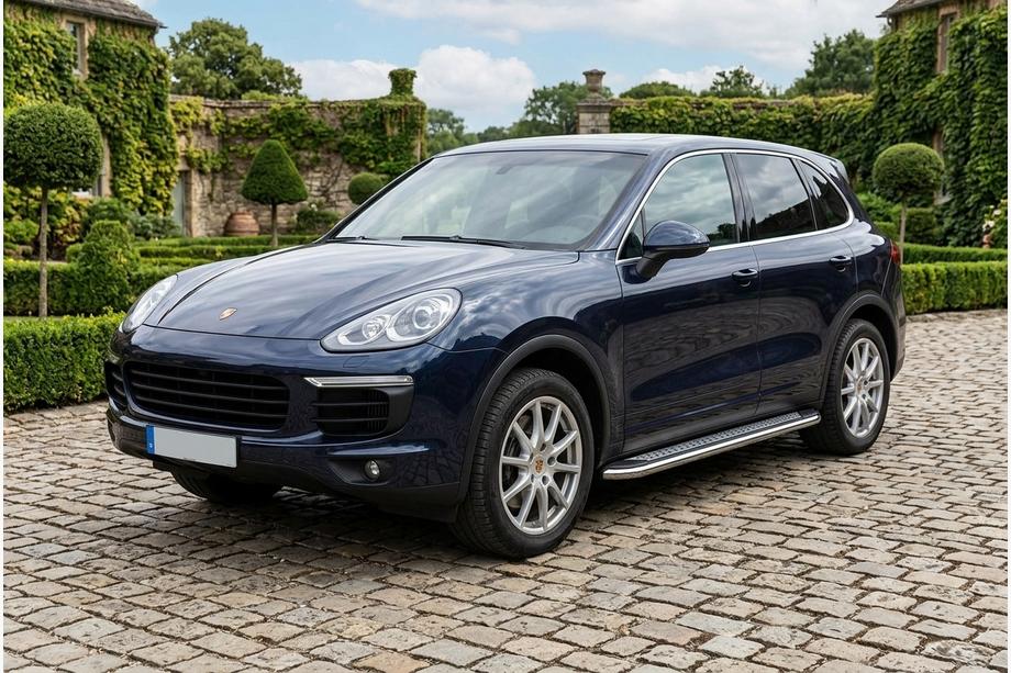 Porsche Cayenne 2010-2017 рр. Бокові пороги Maydos v2 (2 шт., алюміній ↗ нерж) Image