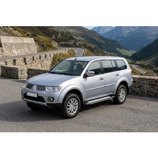 Бокові пороги Rainbow (2 шт., алюм) Mitsubishi Pajero Sport 2008-2015 рр. фото 1
