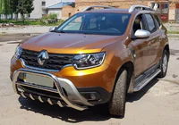 Renault Duster 2018-2024 рр. Кенгурятник без напису WT003 (нерж.) фото 4