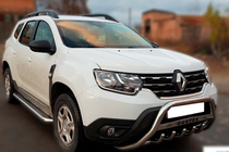 Renault Duster 2018-2024 рр. Кенгурятник з написом WT004 (нерж.) фото 3