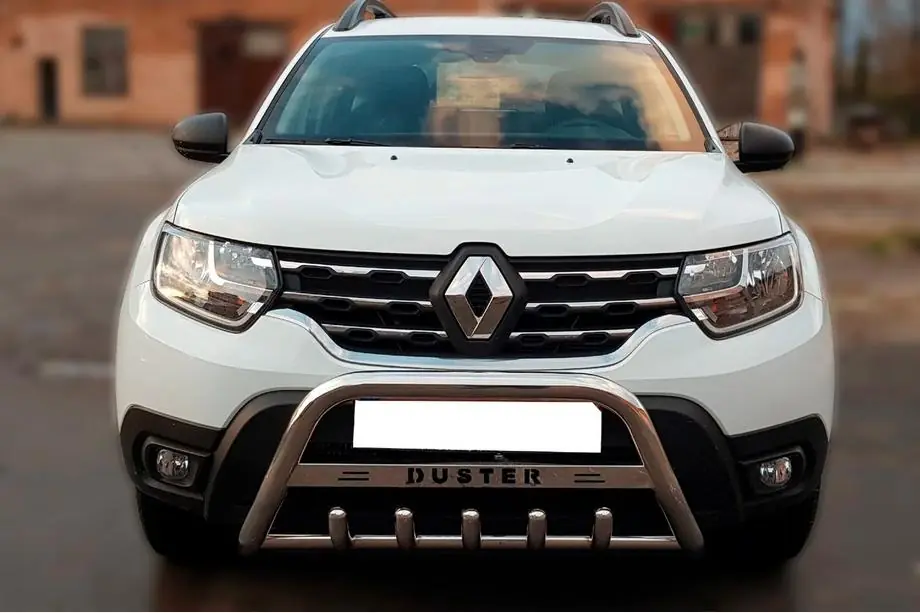 Renault Duster 2018-2024 рр. Кенгурятник з написом WT004 (нерж.)