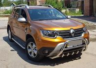 Dacia Duster 2018-2024 рр. Кенгурятник без напису WT003 (нерж.) фото 5