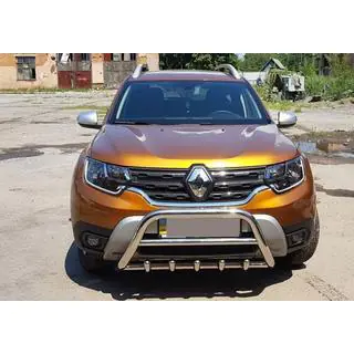 Кенгурятник без напису WT003 (нерж.) Dacia Duster 2018-2024 рр. фото 4