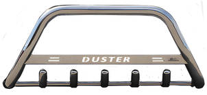 Dacia Duster 2018-2024 рр. Кенгурятник з написом WT004 (нерж.) фото 4
