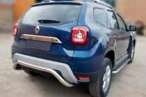 Renault Duster 2018-2024 рр. Задній захист AK007 (нерж.) фото 1