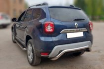Renault Duster 2018-2024 рр. Задній захист AK007 (нерж.) фото 3