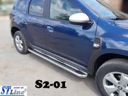 Dacia Duster 2018-2024 рр. Бокові пороги Premium (2 шт., нерж.) фото 3
