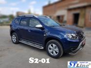 Renault Duster 2018-2024 рр. Бокові пороги Premium (2 шт., нерж.) фото 1