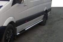 Mercedes Sprinter W907/W910 2018- рр. Бічні труби (2 шт., нерж.) фото 1