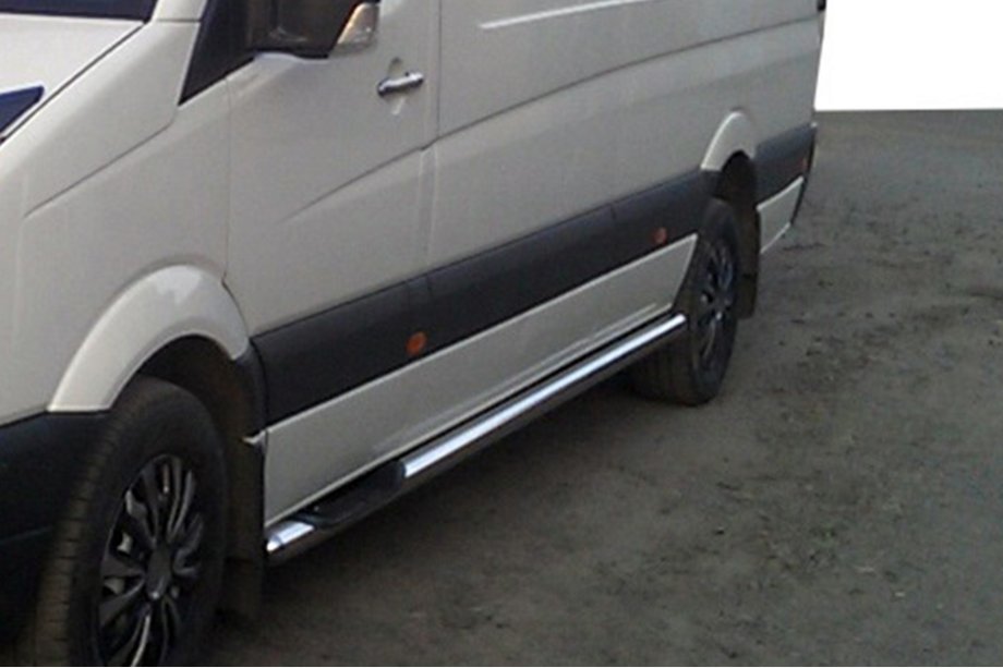 Mercedes Sprinter W907/W910 2018- рр. Бічні труби (2 шт., нерж.) Image