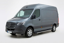 Mercedes Sprinter W907/W910 2018- рр. Бокові пороги Maya V1 (2 шт., алюміній) фото 1