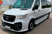Mercedes Sprinter W907/W910 2018- рр. Бокові пороги Maya V2 (2 шт., алюміній) фото 2