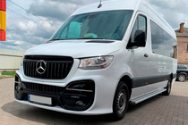 Mercedes Sprinter W907/W910 2018- рр. Бокові пороги Maya V2 (2 шт., алюміній) фото 4