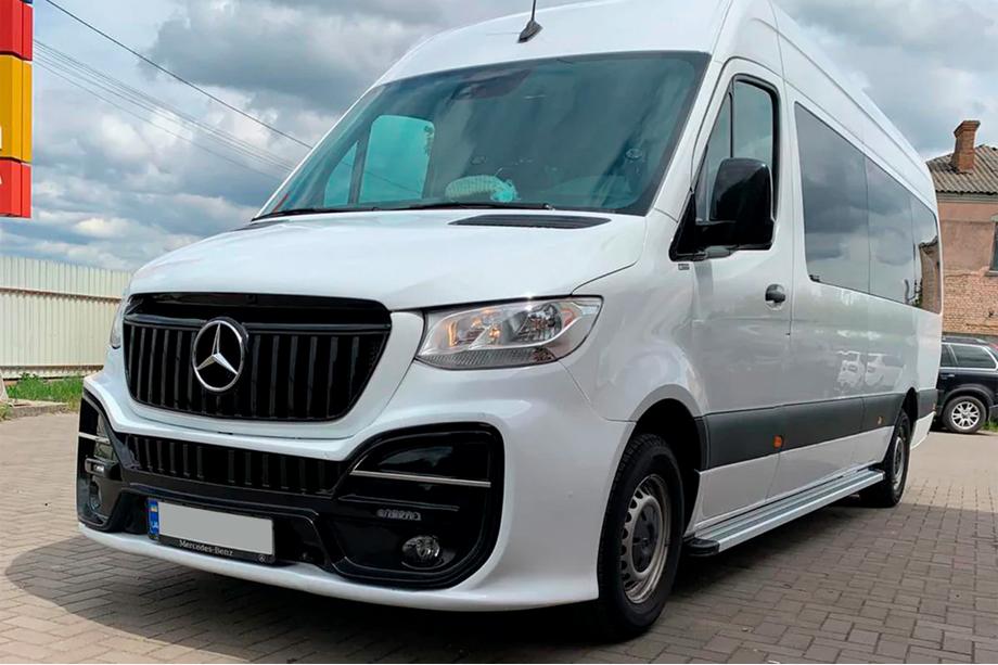 Mercedes Sprinter W907/W910 2018- рр. Бокові пороги Maya V2 (2 шт., алюміній) Long/ExtraLong Фото 4