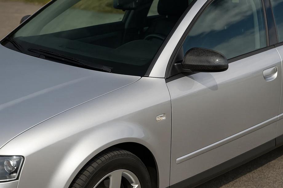 Audi A4 B6 2000-2004 рр. Накладки на дзеркала (2 шт., карбон) Image