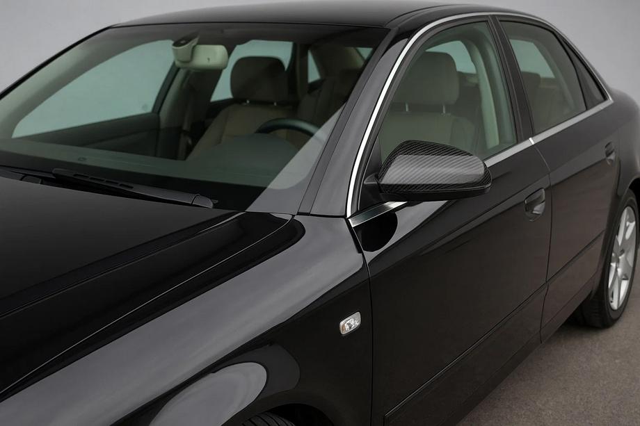 Audi A4 B7 2004-2008 рр. Накладки на дзеркала (2 шт., карбон) Image