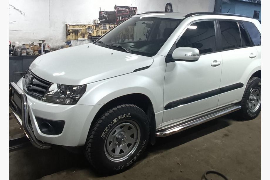 Suzuki Grand Vitara 2005-2017 рр. Бокові пороги Premium (2 шт, нерж) Фото 3