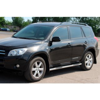 Бічні труби для стандартної бази (2 шт, нерж) Toyota Rav 4 2006-2013 рр. фото 2