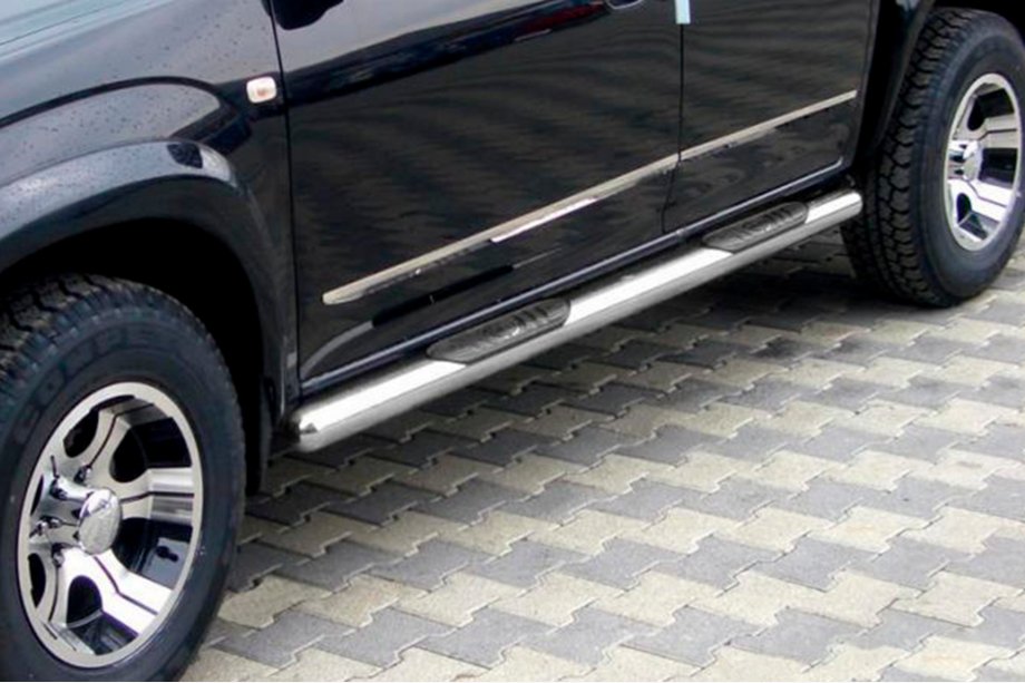 Toyota Rav 4 2006-2013 рр. Бічні труби для стандартної бази (2 шт, нерж)