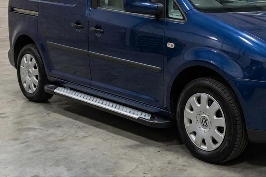 Volkswagen Caddy 2010-2015 рр. Бокові пороги X5-тип (2 шт., алюм) Стандартна база Фото 1
