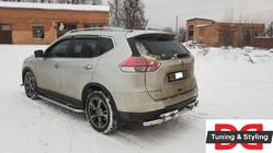 Nissan X-trail T32/Rogue 2014-2021 рр. Бокові пороги Premium (2 шт., нерж.) фото 3