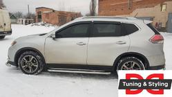 Nissan X-trail T32/Rogue 2014-2021 рр. Бокові пороги Premium (2 шт., нерж.) фото 1
