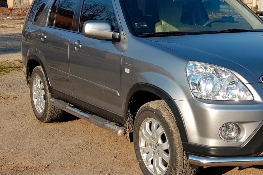 Honda CRV 2001-2006 рр. Бічні труби (2 шт., нерж) Фото 2