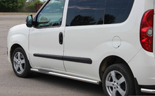 Opel Combo 2012-2018 рр. Бічні труби (2 шт., нерж) 70 мм, коротка база фото 2