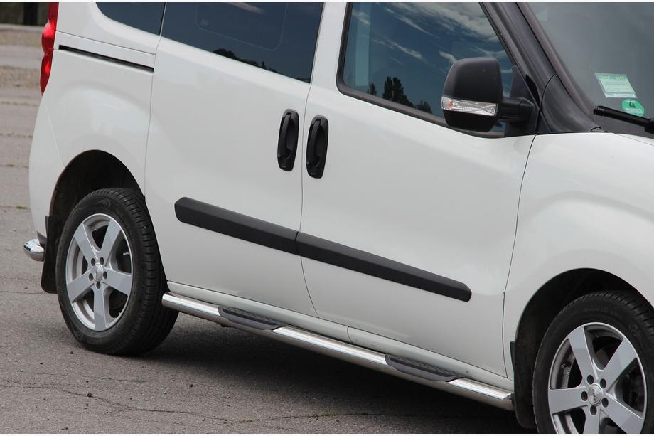 Opel Combo 2012-2018 рр. Бічні труби (2 шт., нерж) 70 мм, коротка база Image