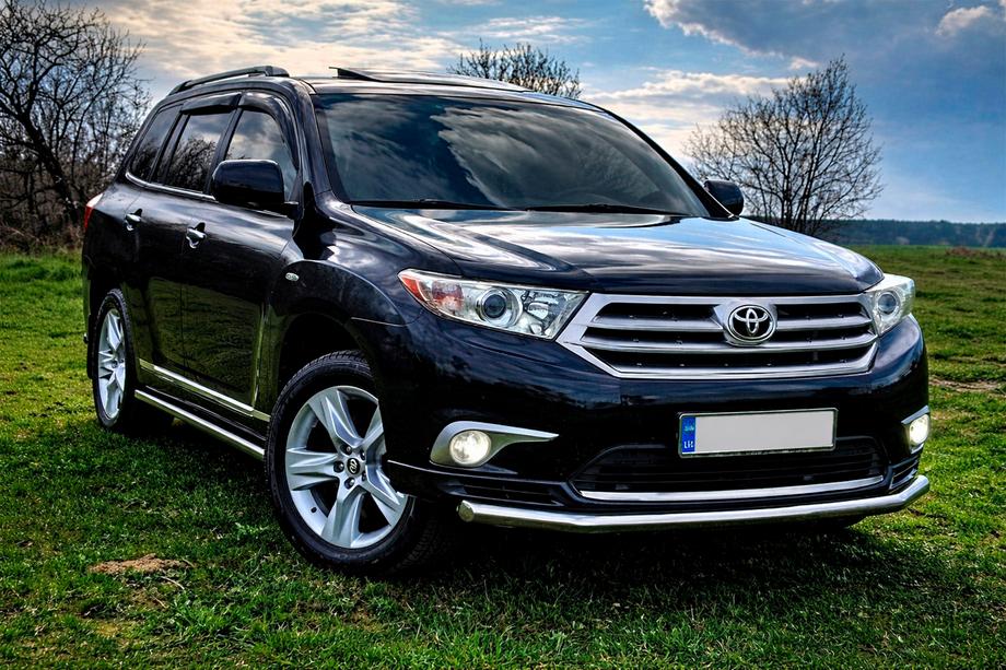 Toyota Highlander 2008-2013 рр. Бічні труби (2 шт., нерж)