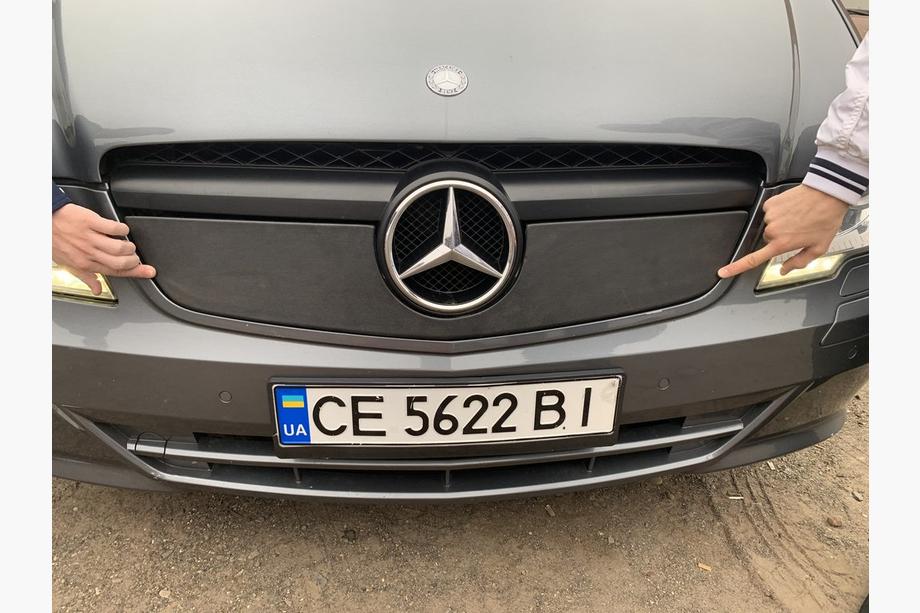 Mercedes Vito W639 2004-2014 рр. Зимова накладка на решітку V1 (2010-2015) Матова Фото 4