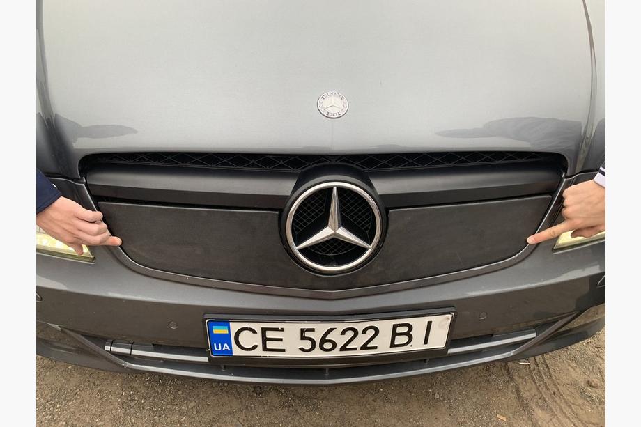 Mercedes Vito W639 2004-2014 рр. Зимова накладка на решітку V1 (2010-2015) Матова Фото 5