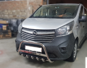Opel Vivaro 2015-2019 рр. Кенгурятник WT003-4 (нерж.) З написом фото 2
