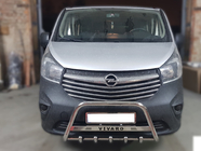 Opel Vivaro 2015-2019 рр. Кенгурятник WT003-4 (нерж.) З написом фото 1