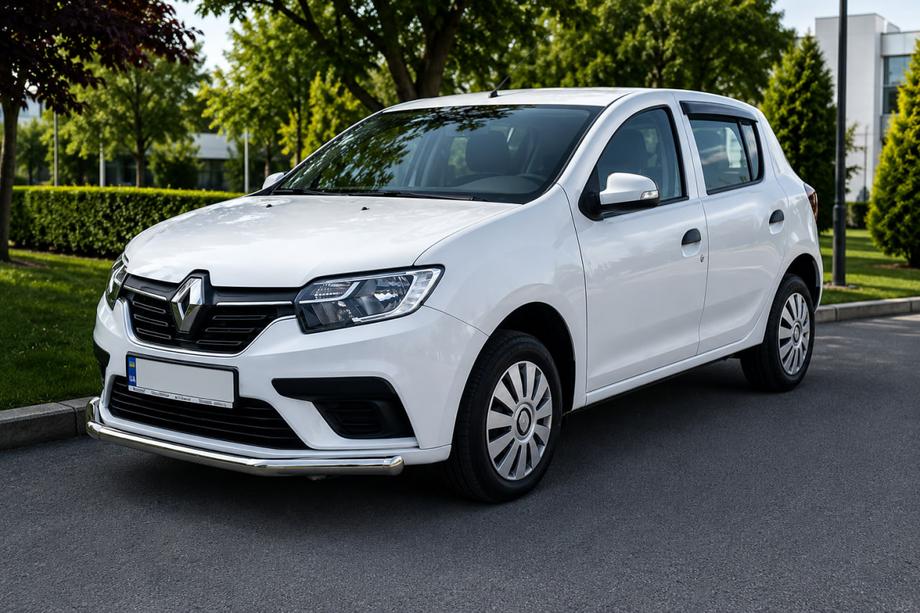 Renault Sandero 2013-2022 рр. Передній захист ST008 (нерж)