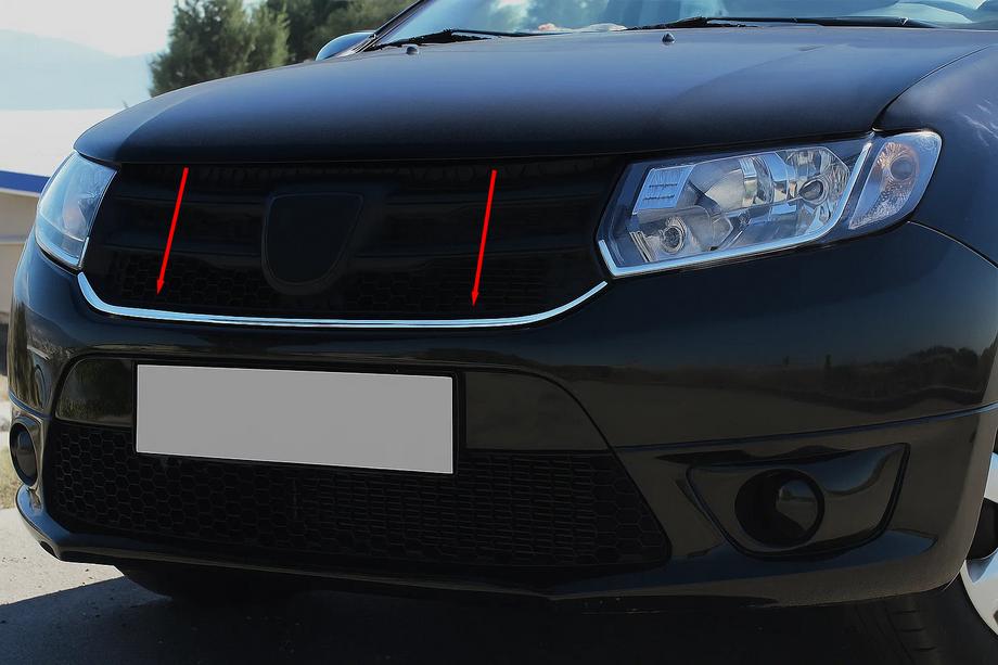 Dacia Sandero 2013-2020 рр. Накладка під решітку (1 шт, нерж.) Image