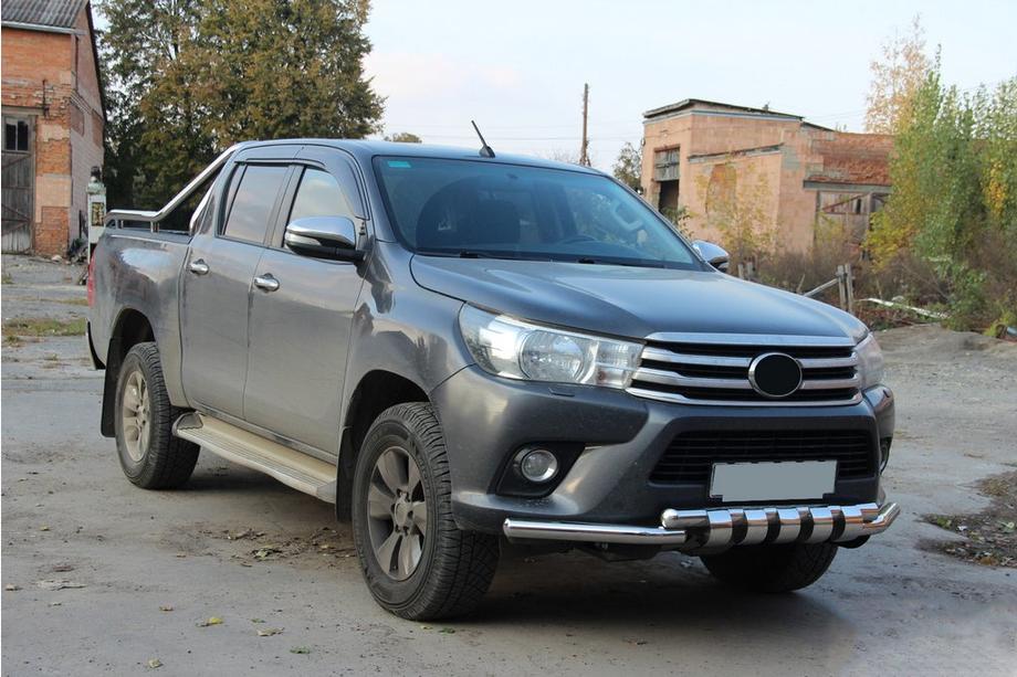 Toyota Hilux 2015- рр. Передній захист F3-34 (нерж.) Фото 2