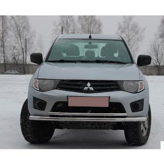 Передній захист ST014 (нерж.) Mitsubishi L200 2006-2015 рр. фото 1