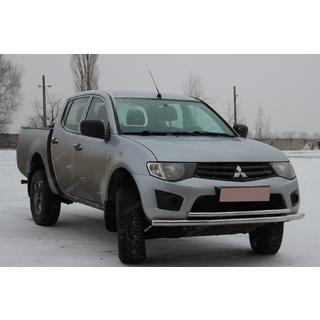 Передній захист ST014 (нерж.) Mitsubishi L200 2006-2015 рр. фото 3