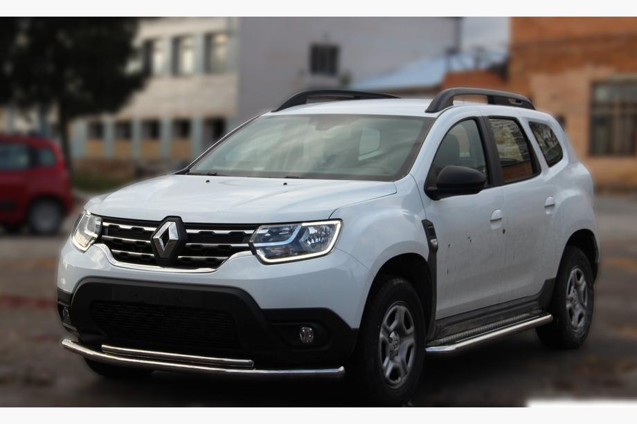 Renault Duster 2008-2017 рр. Передній захист ST014 (нерж.) Фото 3