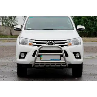Кенгурятник QT006 (нерж.) Toyota Hilux 2015- рр.