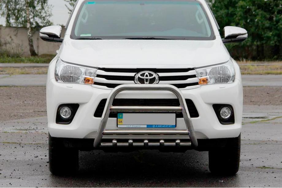 Toyota Hilux 2015- рр. Кенгурятник QT006 (нерж.) Фото 1