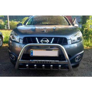 Кенгурятник WT004 (нерж) Nissan Qashqai 2010-2014 рр. фото 1