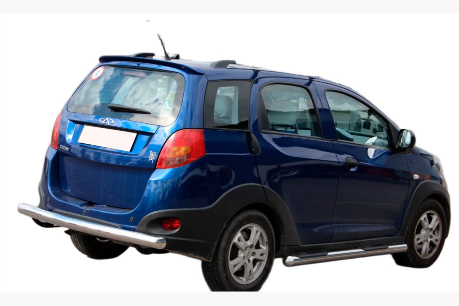 Chery Beat 2009-2015 рр. Задній захист AK002 (2 шт., нерж) Фото 2