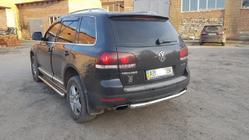 Volkswagen Touareg 2002-2010 рр. Задній захист AK002 (2 шт., нерж) фото 5