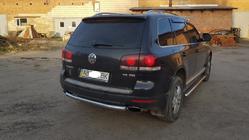 Volkswagen Touareg 2002-2010 рр. Задній захист AK002 (2 шт., нерж) фото 8